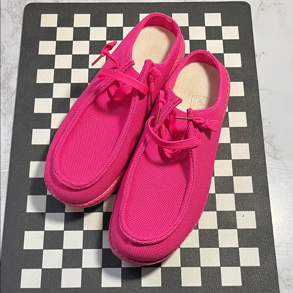 Bright Pink Casual Slip On Shoes